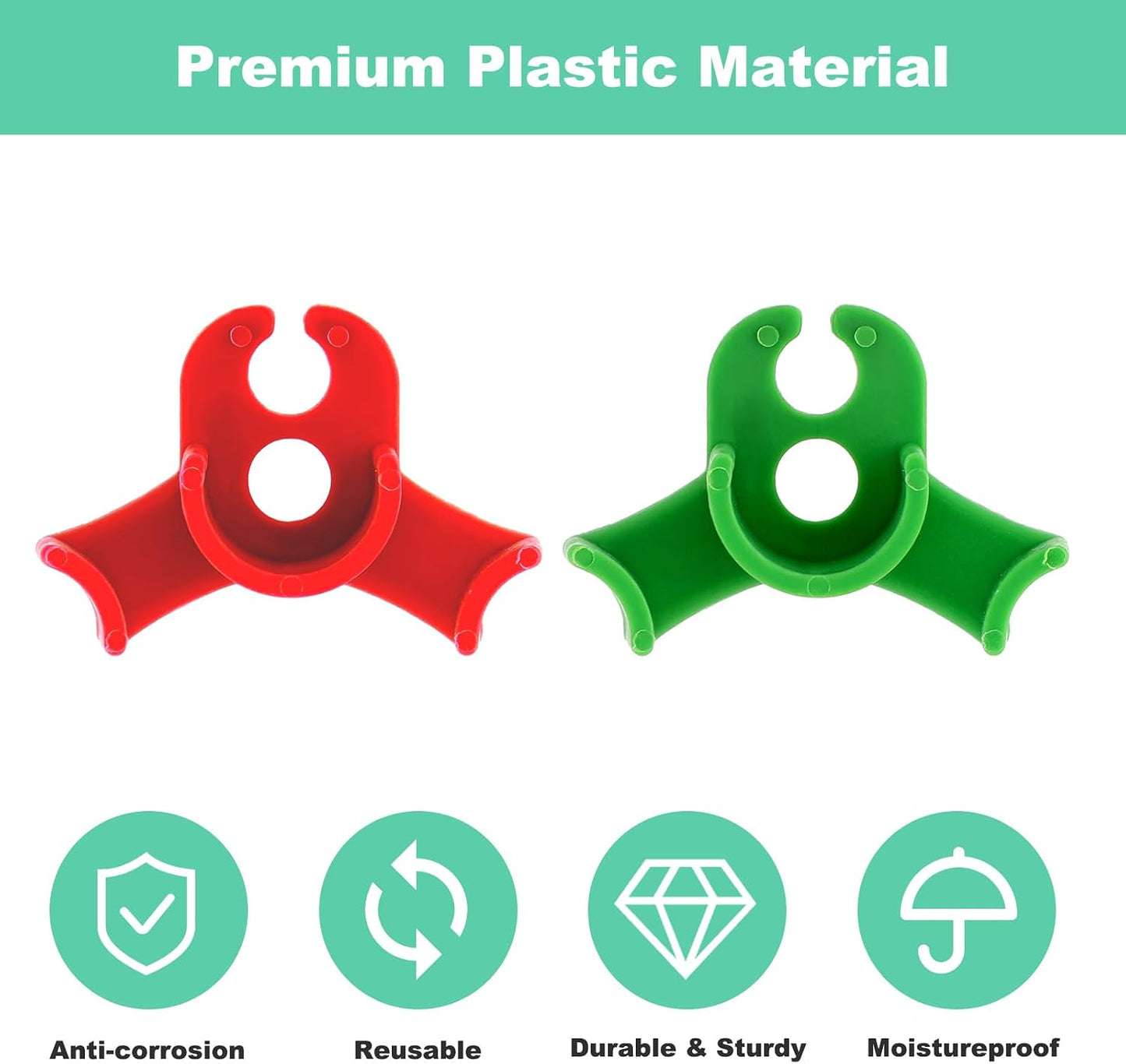 40pcs Plant Training Clips, Plastic Plant Clip, Lst Clips for Low Stress Training Plant Stem Support, 90 Degree Angle Plant Clips(Circle Style,Red and Green)