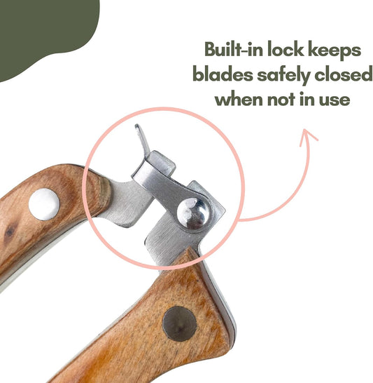 8.5" Slim Pruning Shears | Narrow-Profile Garden Shears, Full-Metal Core, Wood Handles, Spring-Loaded & Locking | Hand Pruners for Tight Growth