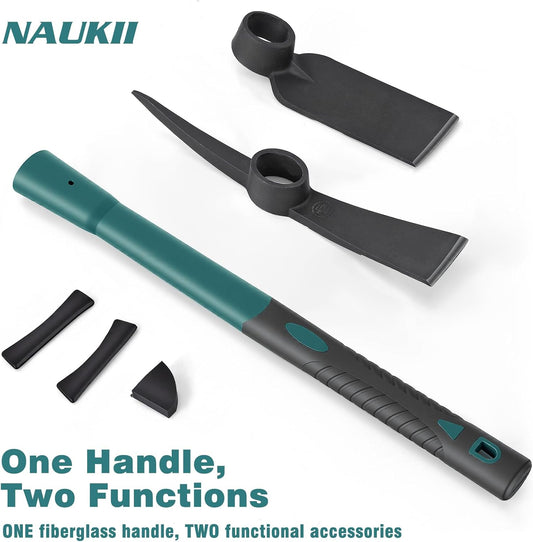2pcs Gardening Tools with 1pcs Handle Multi-Functional Garden Hoe for Flower Work