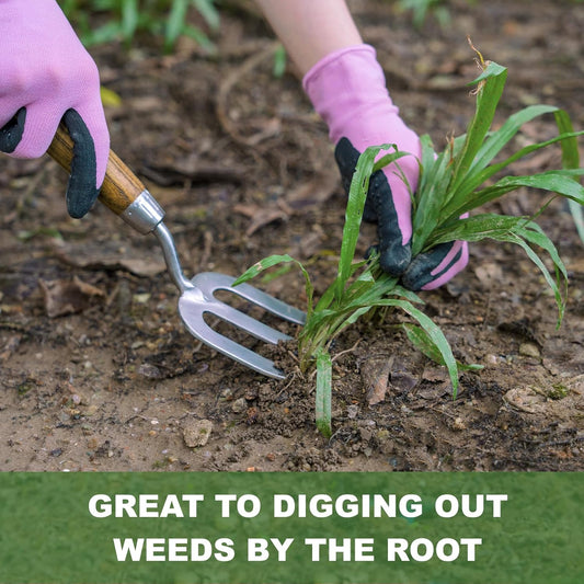 Garden Hand Fork, 12.3'' Hand Weeding Fork with Sharp Tine