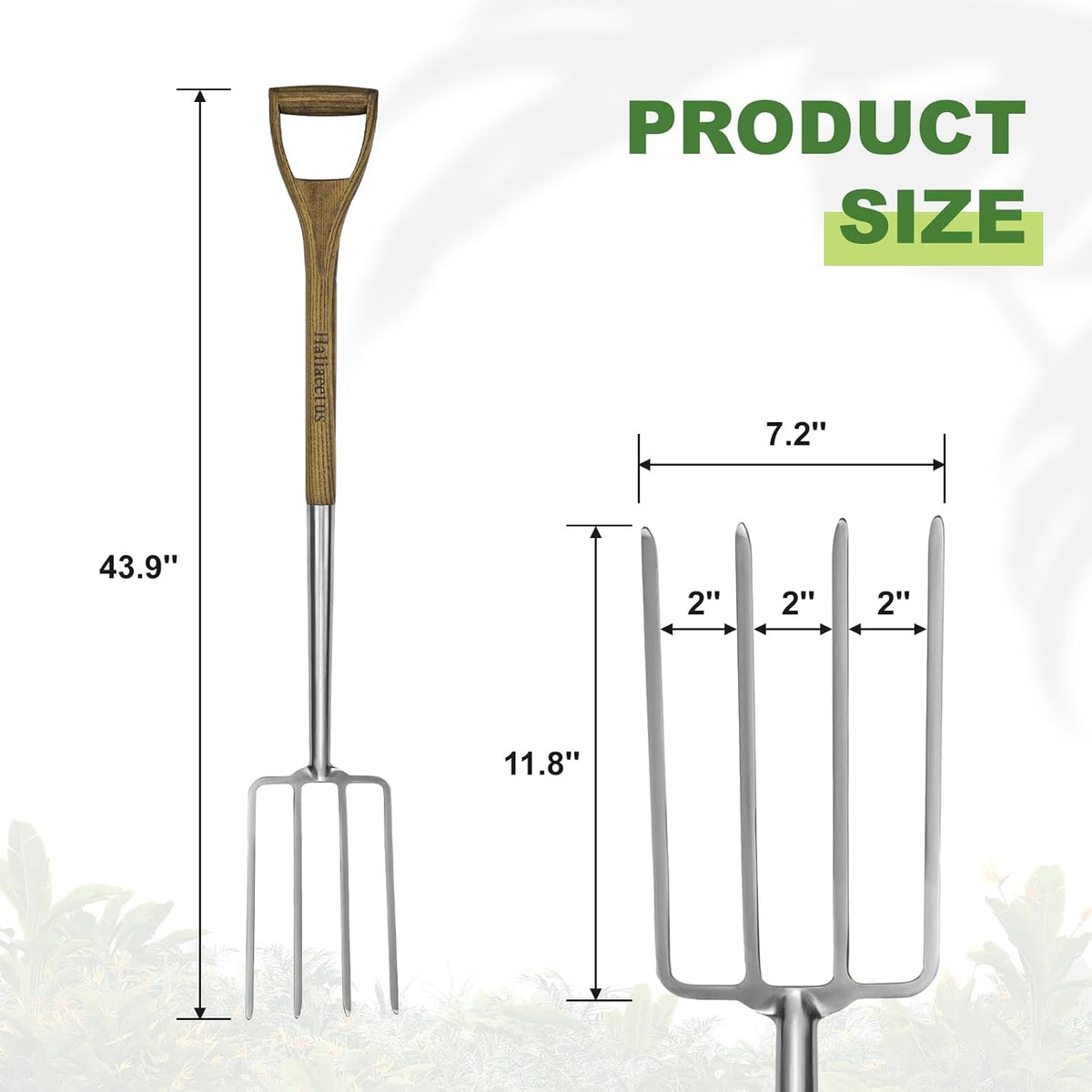 Garden Hand Fork, 12.3'' Hand Weeding Fork with Sharp Tine