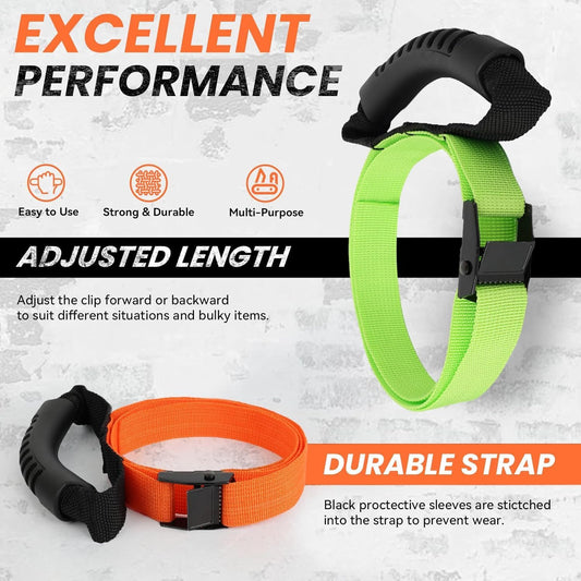 Heavy Duty Storage Straps with Handle and Easy Adjustable Steel Black Lock Slider Buckles,Extension Cord Strap for Cords Pool Hoses Ropes and Garden Hose (2 Pack)