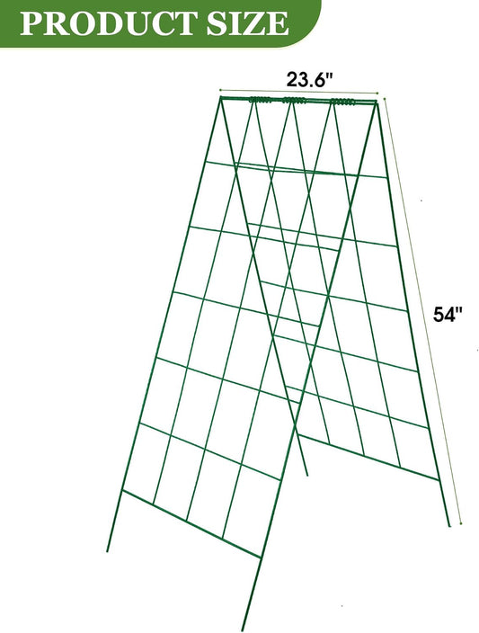 3 Packs Foldable Cucumber Trellis, 23.6" W x 54" H A-Frame Cucumber Cages for Garden, Plant Support for Raised Bed, Climbing Vegetables, Squash, Peas, Flowers