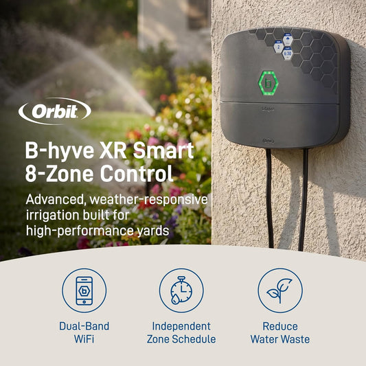 B-hyve XR Smart Sprinkler Timer - 8-Zone - WiFi-Enabled Indoor/Outdoor Irrigation Controller - App Control - Weatherproof Watering System - Multi Zone - Custom Programs - 57985