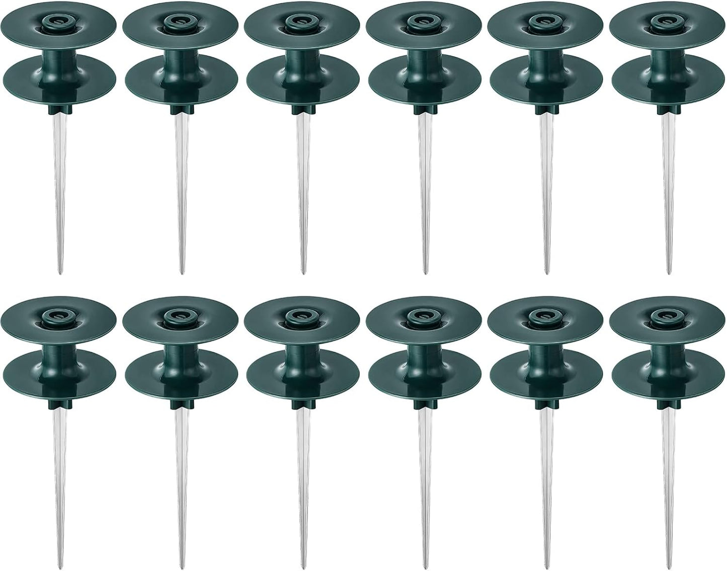 12 Pieces 10 Inch Garden Hose Guide Spike, Zinc Coated Rustproof Heavy Duty Metal Stake with Top, Keeps Garden Hose Out of Flower Beds, Guard for Yard Plant Protection (Black)