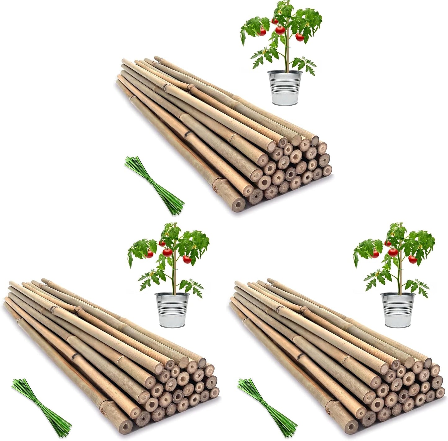 Plant Stakes,18IN Natural Garden Bamboo Sticks, 20Pcs Plant Support Stakes