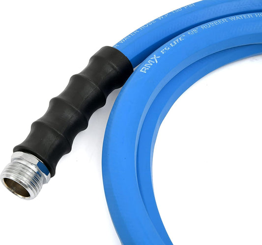 AG-LITE BSAL5806 5/8" x 06' Hot/Cold Water Rubber Garden Hose, 100% Rubber, Ultra-Light, Super Strong, 500 PSI, 50F to 190F Degrees, High Strength Polyester Braided