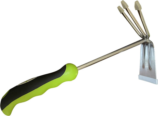 Hand Cultivator Rake Hoe Tiller Tool - Stainless Steel for Ultimate Strength - Rust Resistant - Ergonomic Handle - Great for Gardening Cultivating Loosening Weeding