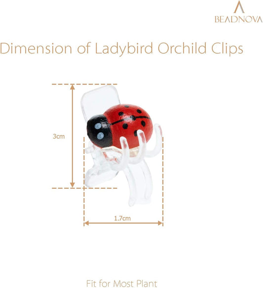 Orchid Clips 30Pcs Ladybug Plant Clips Orchid Support Clips Vine Clips Plant Clips for Support Flower Orchid Vine (Mix Color, 30PCS)