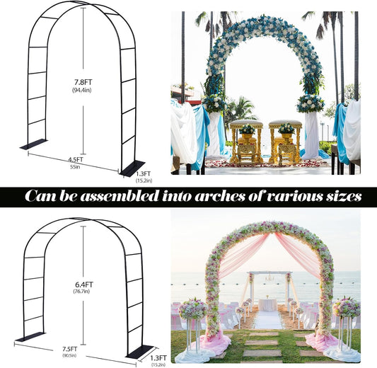 Thickened Tube Garden Arch Arbor Metal Trellis for Climbing Plants Outdoor