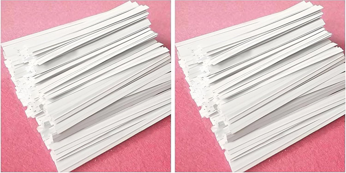 500 Pcs White Paper Twist Ties 5" Reusable Bread Ties Twisty-ties White Twist Ties Bag Ties Wire Ties for Bags Reusable Twist Tie for Party Cello Candy Bread Coffee Bags Cake Pops