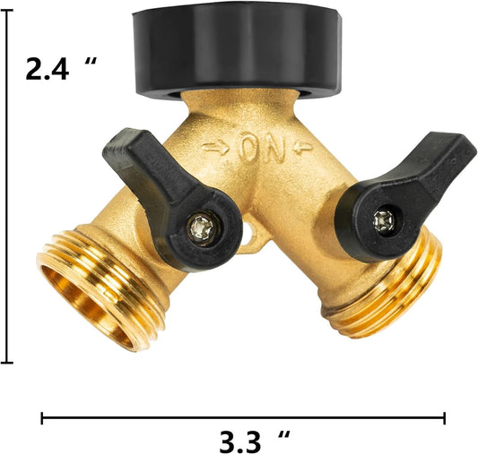 Garden Hose Splitter 2 Way Heavy Duty,Faucet Splitter, Outdoor Faucet Splitter, y Adapter for Water Hose, Water Spigot Splitter (1Pcs)