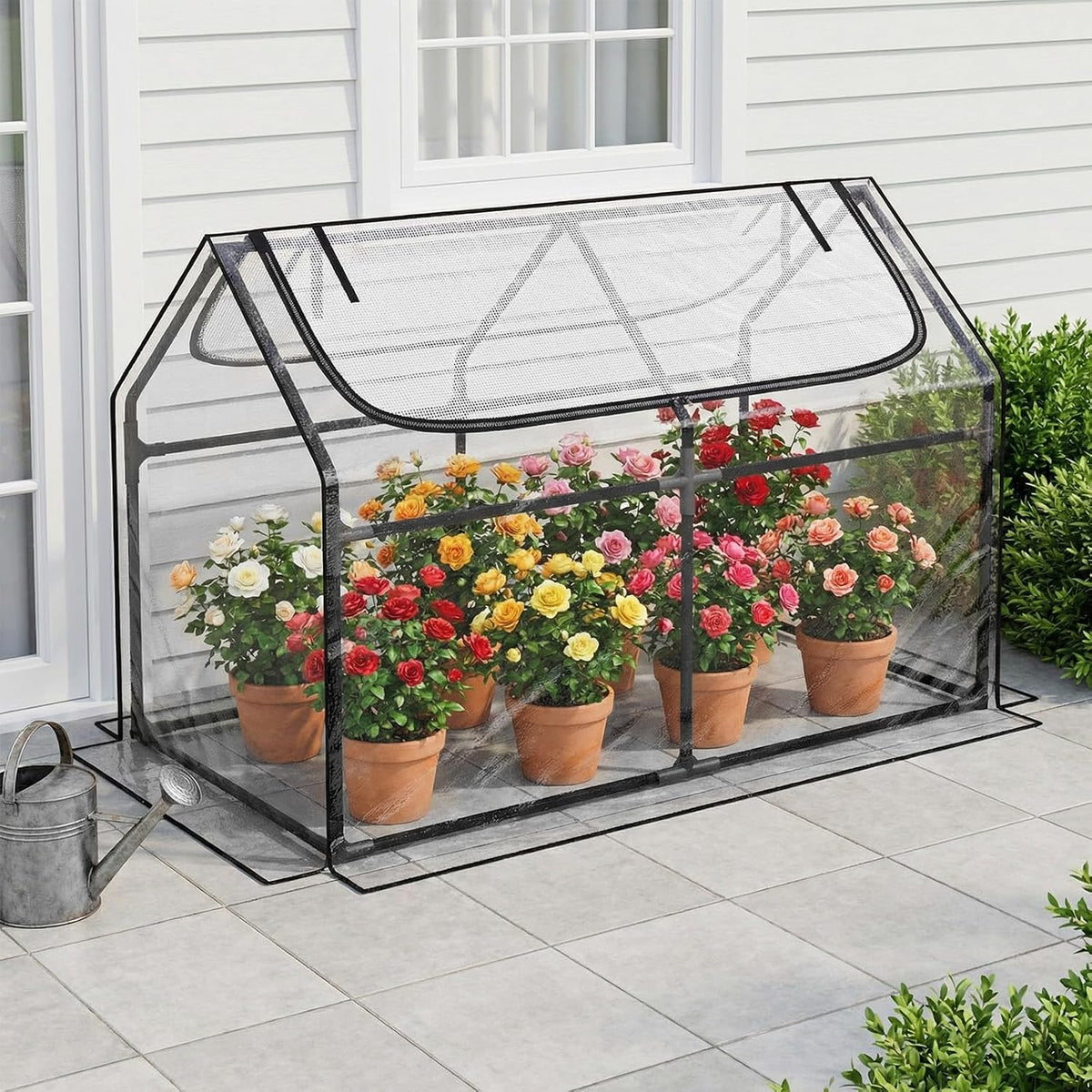6x3x3FT Mini Greenhouse with 2 Large Zipper Doors for Outdoor