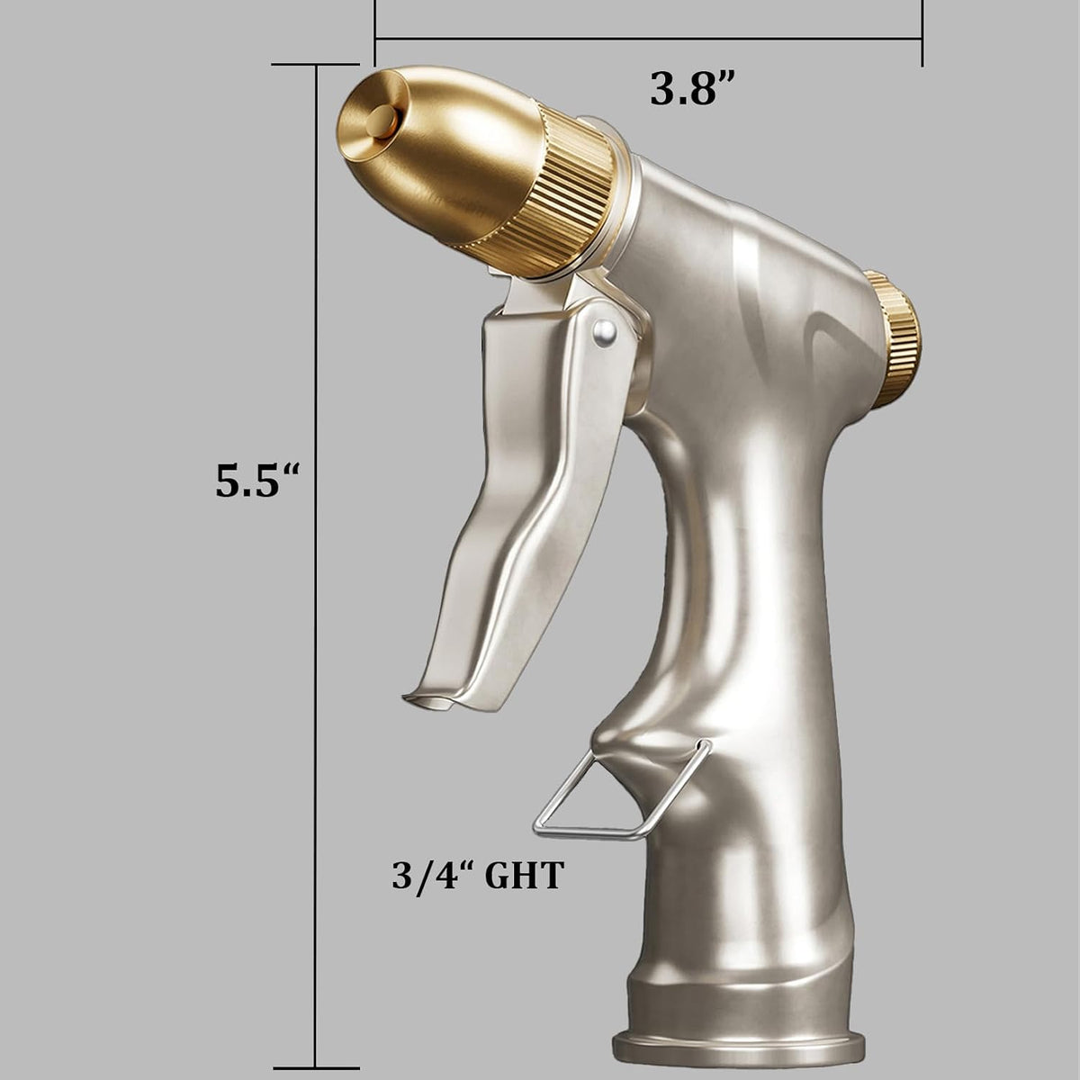 Garden Hose Nozzle with Brass Nozzle,100% Heavy Duty Metal Water Nozzle