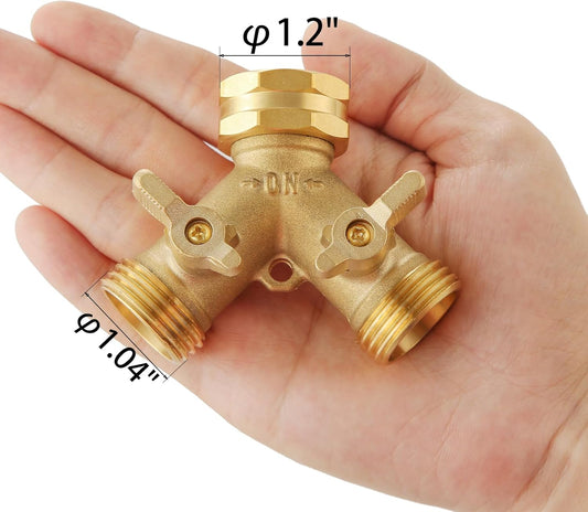 Garden Hose Splitter 2 Way Heavy Duty, Outdoor Faucet Splitter
