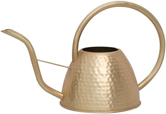Gardens & Home 1.75 Litre Gold Metal Watering Can, Long Spout for No Spillage, Perfect Plant Watering Can for Indoor and Outdoor Plants, Shiny Brass Finish