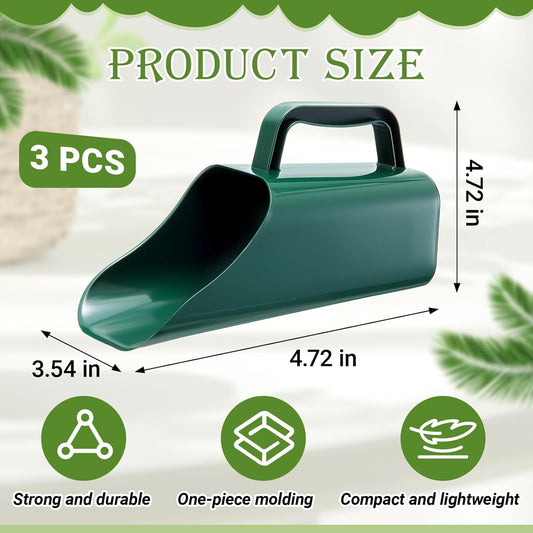 3 Pack Large Soil Scoop Plastic Garden Tool with Sifting Holes