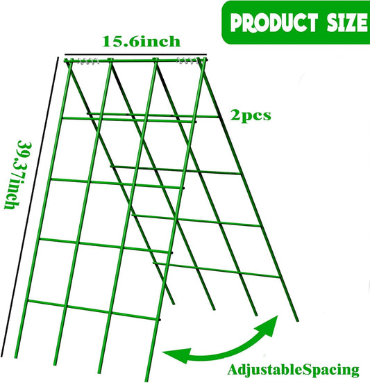 Heavy Duty Cucumber Trellis,2 Pack,No AssemblyGarden Trellis for Climbing Plants Outdoor,Cucumber Trellis, A-Frame Vegetable Frame,Vegetables Peas Beans Squash Cucumber