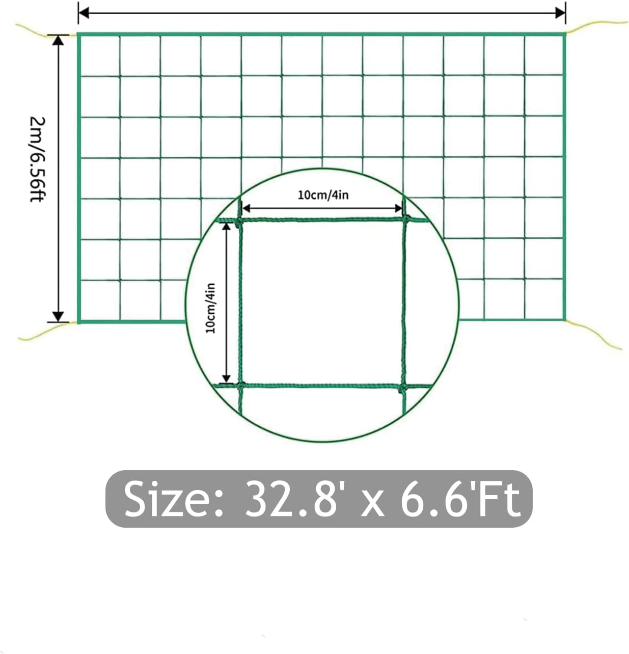 Trellis Netting, Heavy-Duty Garden Grow Netting for Climbing Plants, Outdoor Indoor Net for Cucumber, Tomatoes, Beans, Clematis, Fruits & Vegetables, Climbing Vining Plants (8.2' x 6.6'Ft)