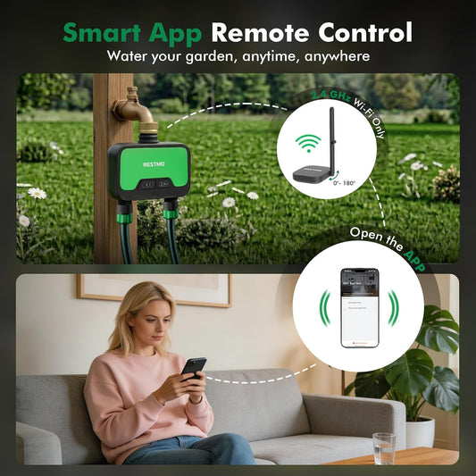 Smart WiFi 2-Zone Sprinkler Timer, APP Control Timer