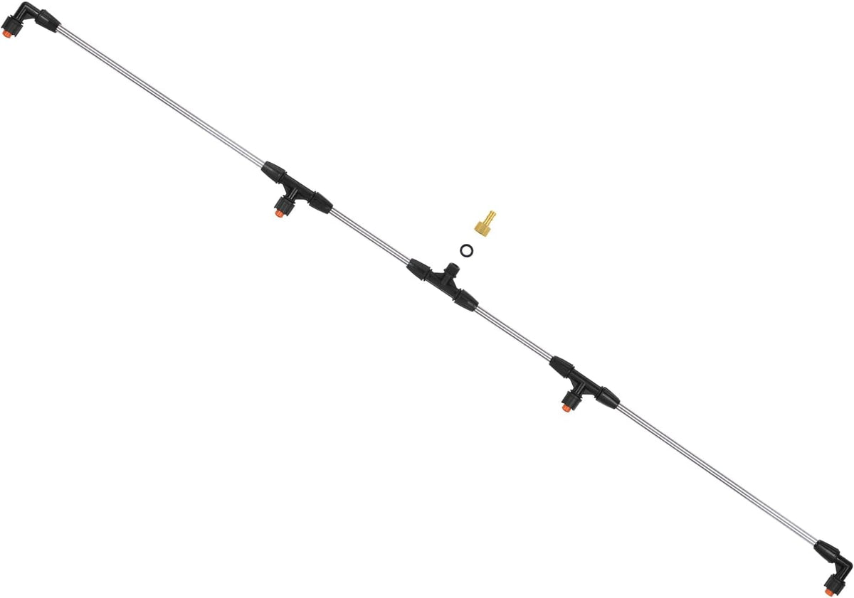4 Nozzles Metal Sprayer Boom Wand with 3/8 Inch Brass Barb, Spray Wand, Switchable 2 Nozzle Pattern, Up To 55.1 Inches Long, Suitable For Watering Large Areas In Gardens, Farms