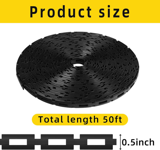 50 Ft Plastic Chain Lock Tree Tie, 1/2" Wide Adjustable Tree Support Straps