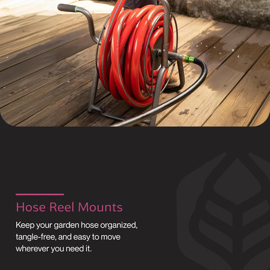 Portable Ground/Wall Mount Hose Reel, 75ft - Leakproof Hose Storage Solution - Durable Powder Coated Steel Construction - Rust Resistant Outdoor Watering Accessory - Tangle-Free Operation