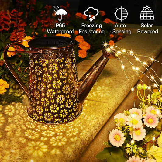 Solar Garden Lights Watering Can Lights Outdoor Garden Decor