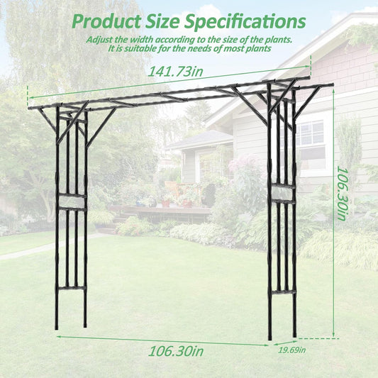 Garden Arch Trellis - 141" L x 106" H Supersize Flattop Garden Arch