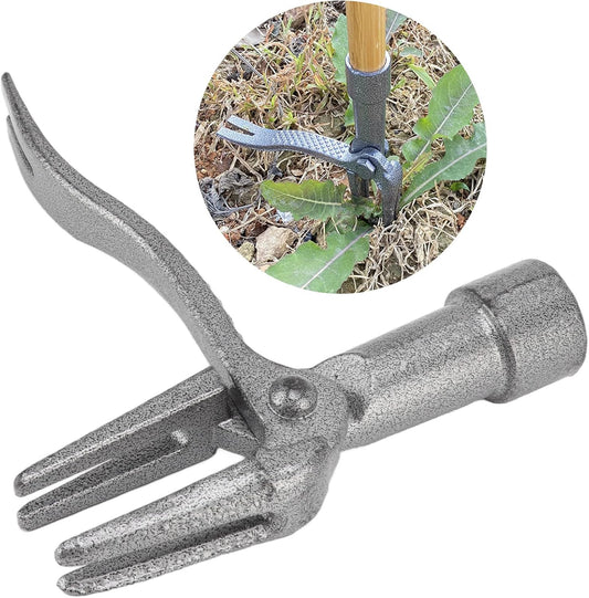 Stand up Weed Puller Tool Head Replacement 4 Claw Steel Head Design Garden Hand Weeding Tool Easily Remove Weeds Without Bending, Pulling