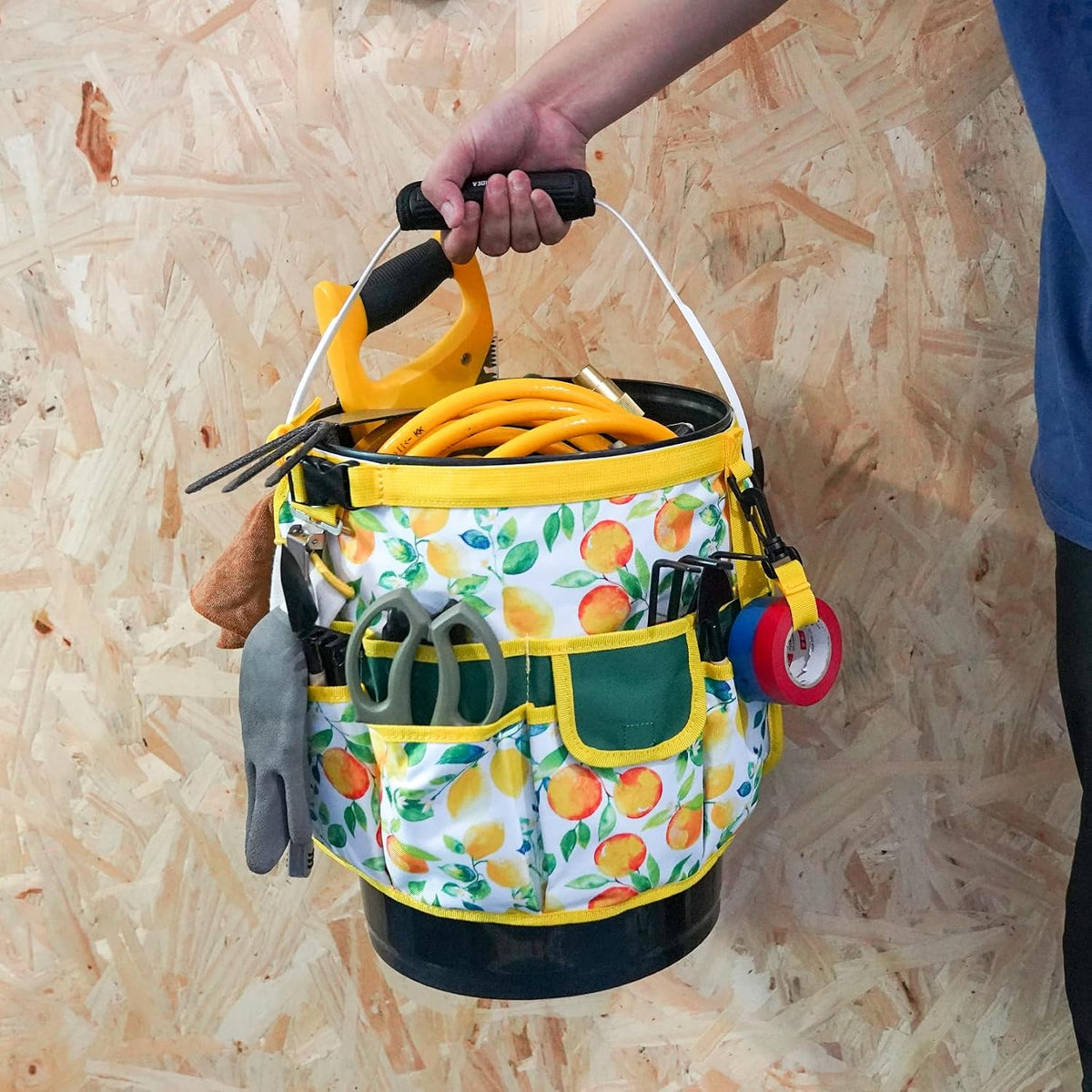 MELOTOUGH Bucket Caddy Organizer Bucket Tool Organizer for Garden Tools Fit 3.5 to 5 Gallon Bucket (Flower)