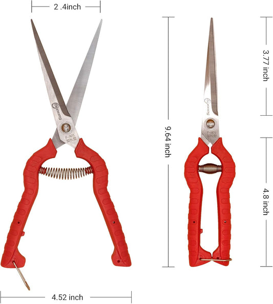 2 PACK Multifunctional Thin Fruit Scissors, P-905 Garden Pruner Shears Cutters with Anti-Slip Grip High-Grade Spring Lock Garden Pruner for Garden Fruits Vegetables Plants Flowers