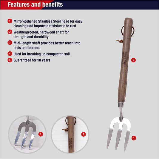 Stainless Steel Hand Weed Fork, Durable Gardening Tool for Efficient Weeding and Soil Aeration