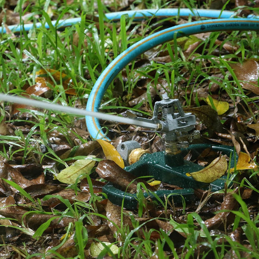 Heavy Duty Impact Pulsating Sprinkler for Yard, All Metal Adjustable Rotating Circular Impulse Lawn Sprinkler for Medium to Large Areas, Lawn and Garden, Coverage up to 5,800 Sq. Ft