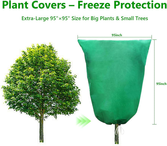2 Pack 95"x95" Plant Covers with Zipper and Drawstring