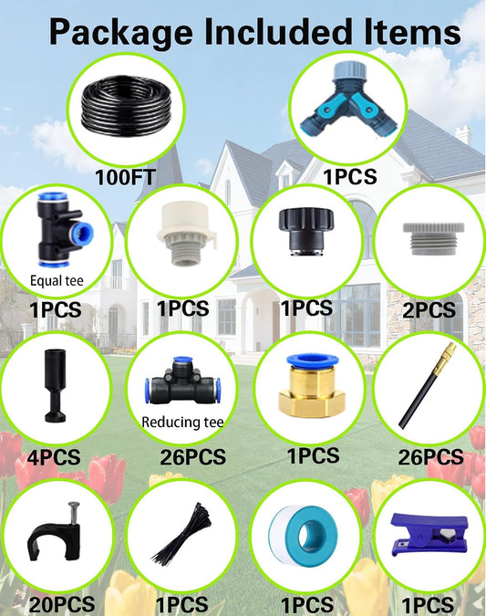 360° Adjustable Drip Irrigation System – Garden Watering Sprinkler System