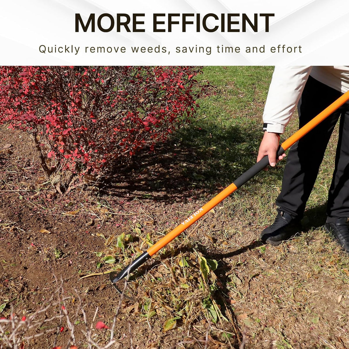 Sharp Garden Hoe – Pre-Sharpened Heavy Duty Weeding Hoe with 57" Fiberglass Handle, 8.3" Wide Blade for Effortless Cutting, Gardening, Farm & Field