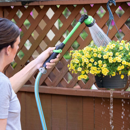 Watering Wand for Garden Hose, Lightweight Metal Turret Wand, Green
