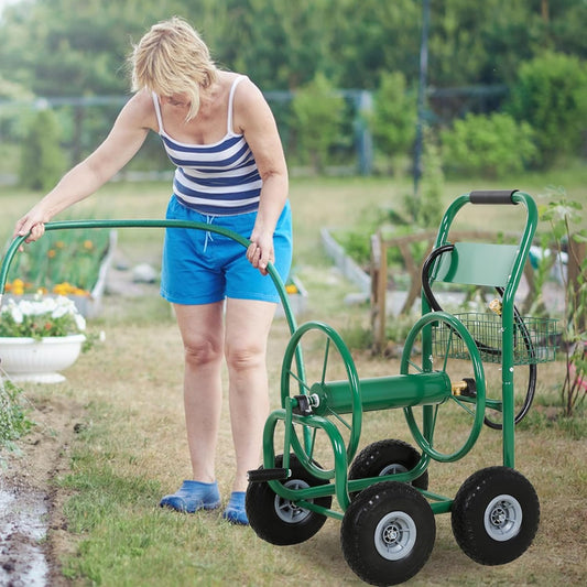 Garden Hose Reel Cart | Holds Upto 300ft of 5/8" Hose | Green