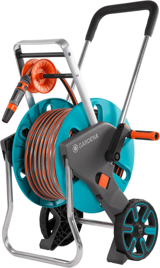 (18517) CleverRoll (1/2" Small/Medium) Frost-Proof Hose Cart, Includes 60' 1/2" Hose, for Convenient Hose Storage and Watering, Hose Included