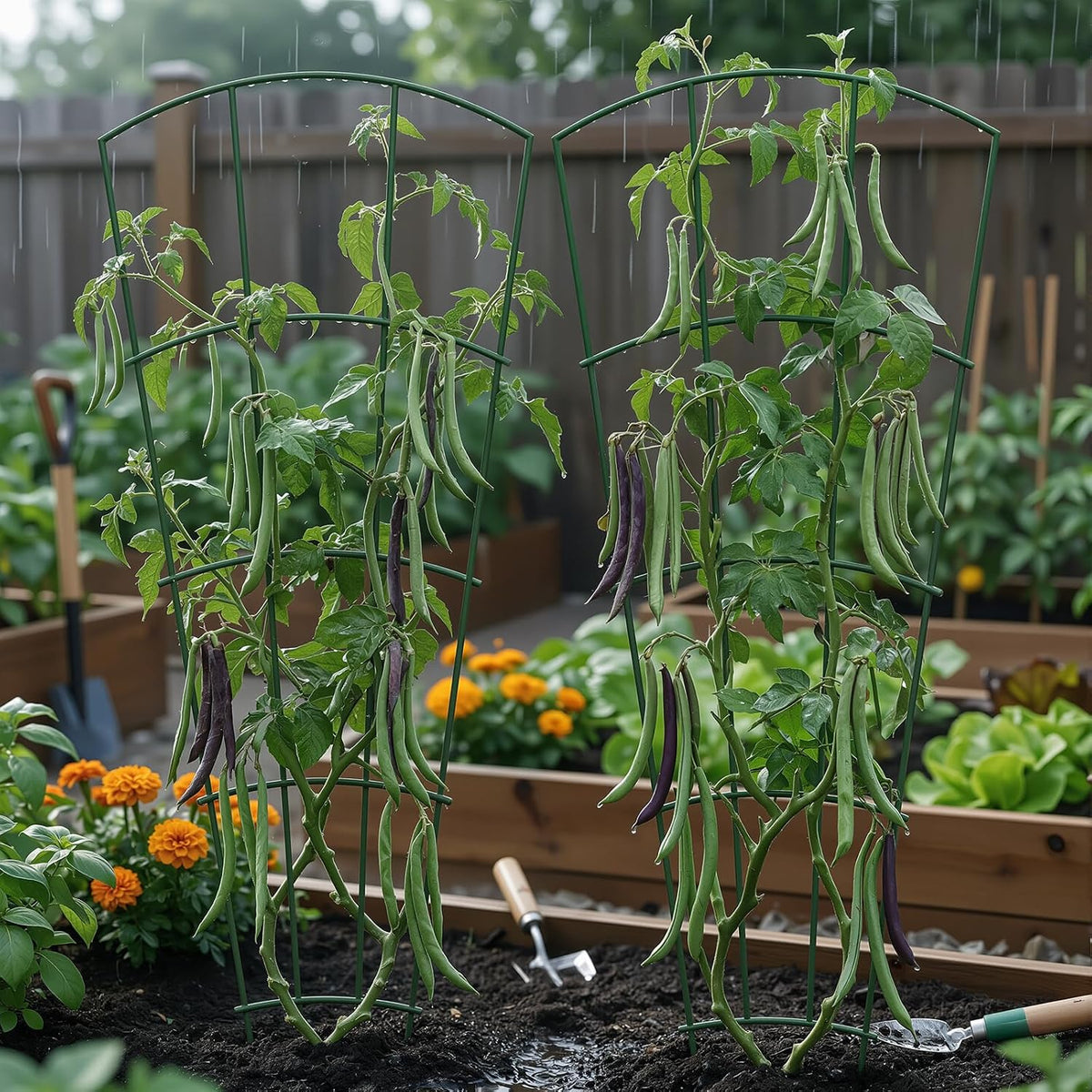 Thealyn 24" Metal Plant Trellis, Climbing Plant Support, 4 Pack (Green)