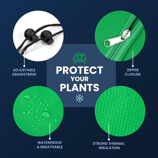Plant Covers Freeze Protection, 78"W x 94"H Frost Cloths for Outdoor Plants & Fruit Trees with Zipper and Drawstring, Thick Winter Plant Covers - Tree Frost Blankets for Shrubs