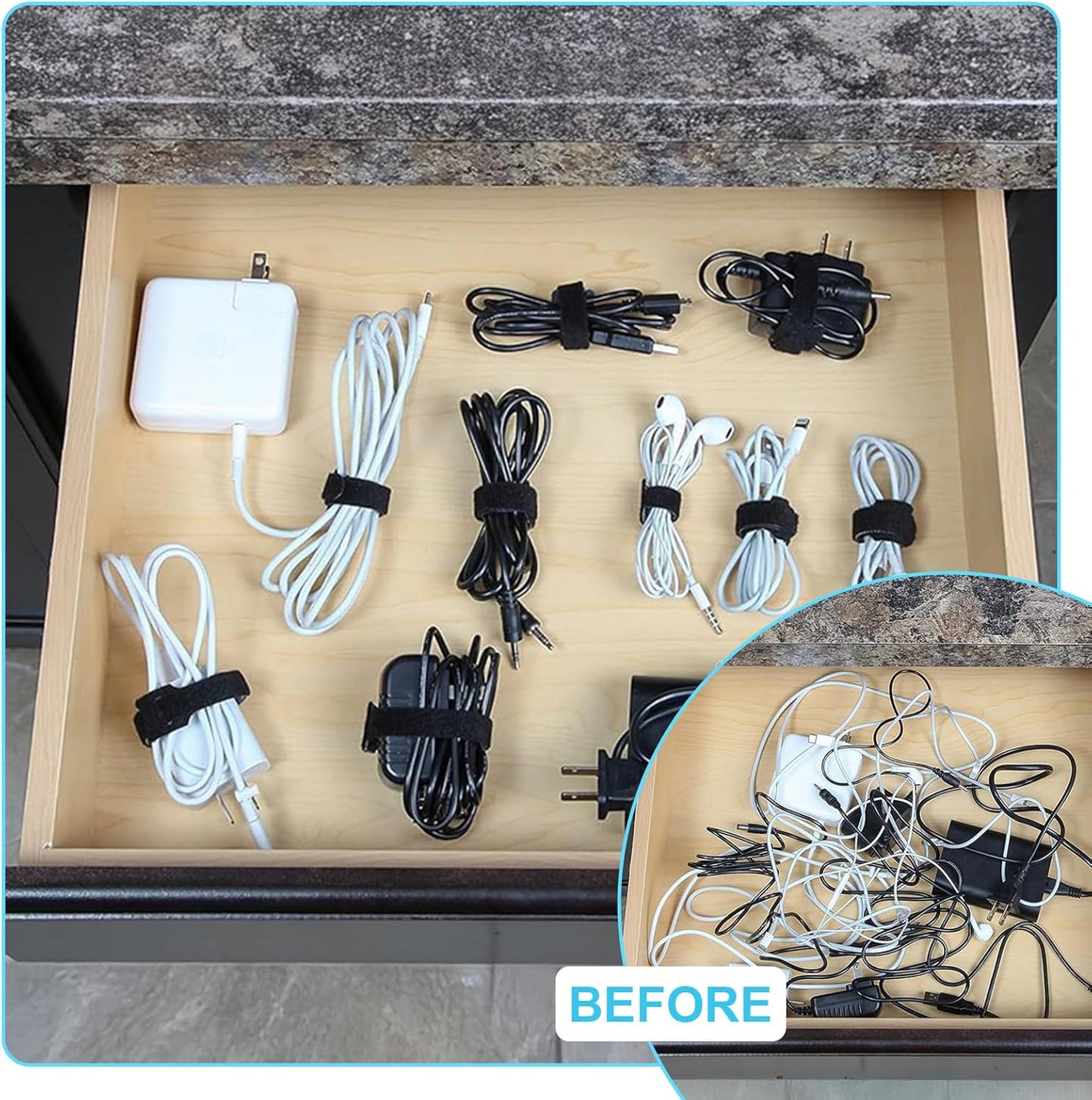 100 Pcs 6-Inch Reusable Hook and Loop Ties: Versatile Cable Management Solution & Ideal Gardening Fasteners - Dual-use Cord Wraps & Plant Ties