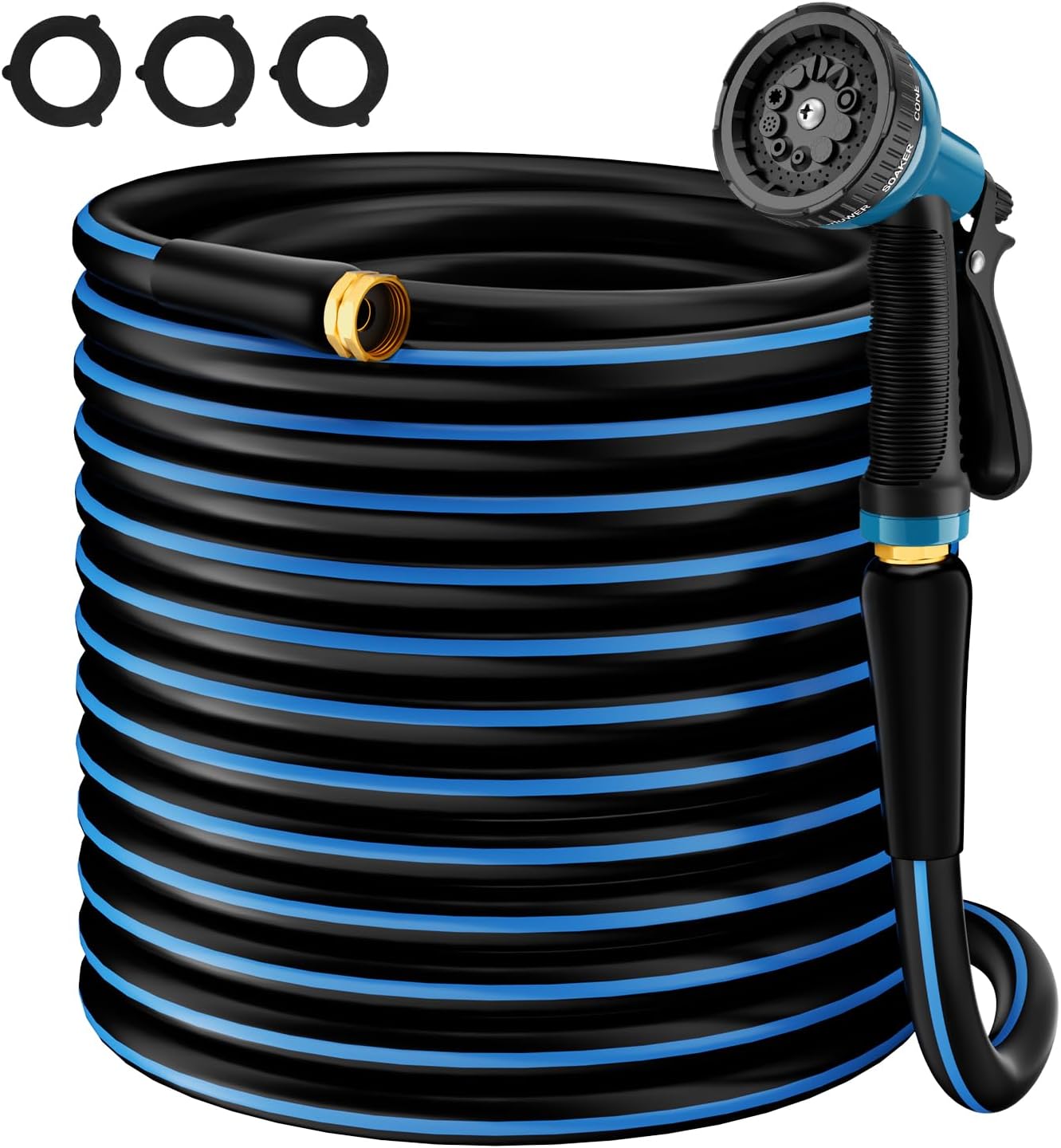 Short Garden Hose 5/8” 5FT: Burst-Resistant Water Hose with Sturdy Brass Fittings - Lead-Free Hose for Car Washing Pet Bathing - Lightweight for Outside Campers RV, Car Wash, Watering, Green
