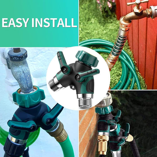 2-Way Y Garden Hose Splitter with Garden Hose Extension Adapter