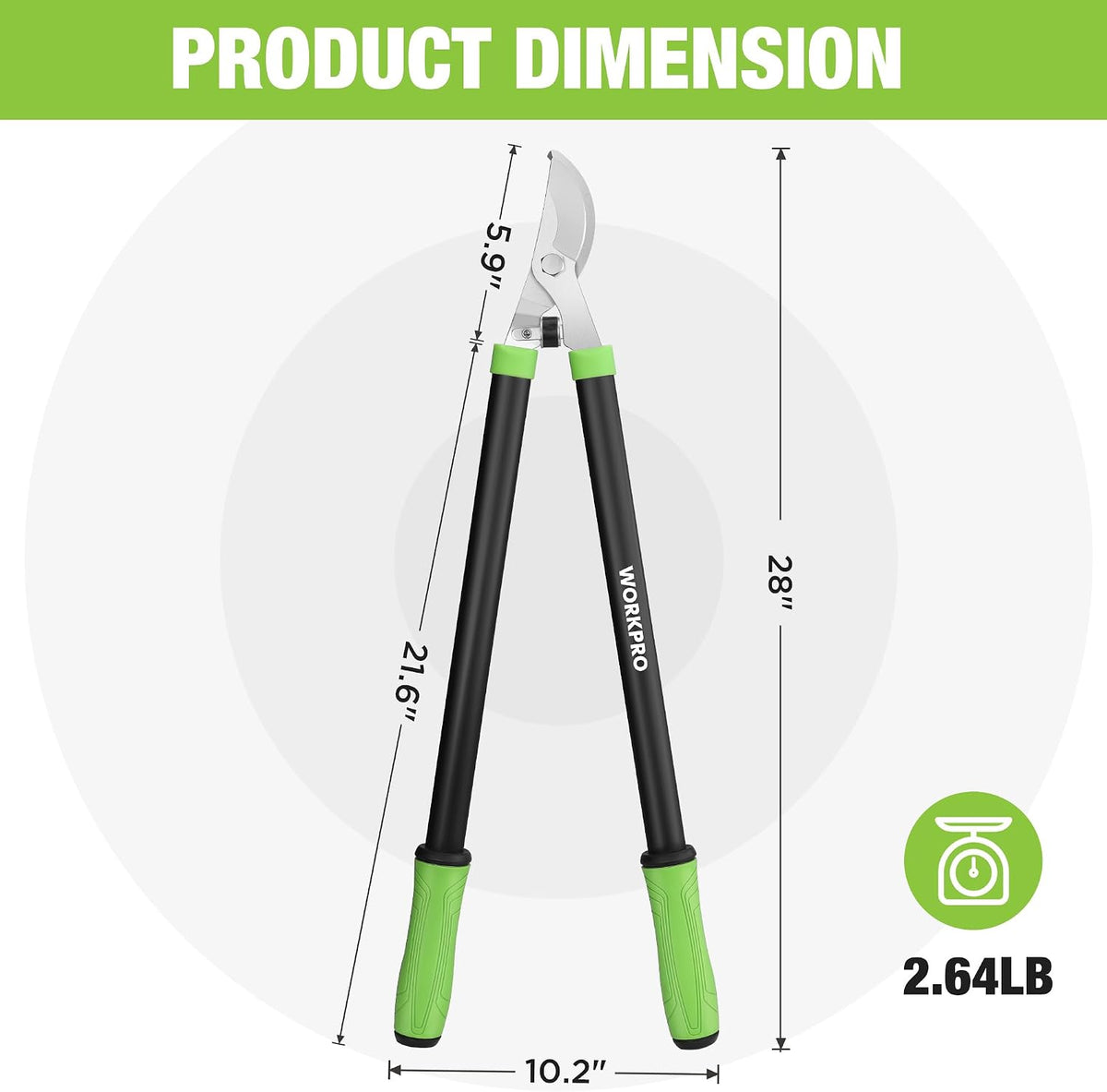 28" Bypass Loppers for Tree Trimming Heavy Duty, Sharp Tree Trimmer