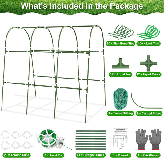 Cucumber Trellis for Raised Bed Garden, Arch Trellis for Climbing Plants