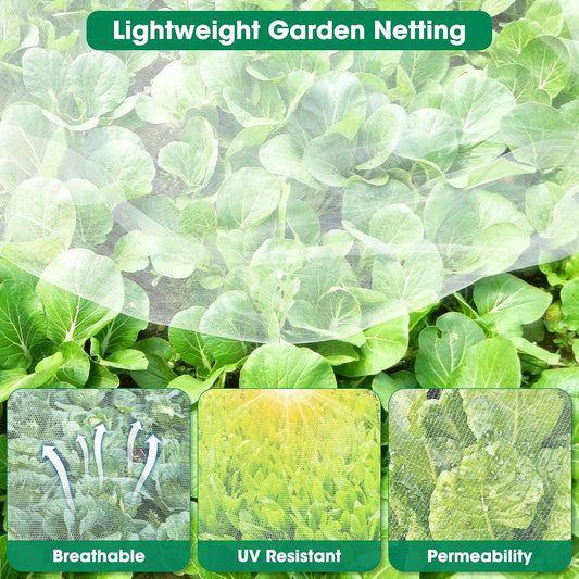 2 Pack 10x33 FT Garden Netting, Mosquito Net for Garden Protection