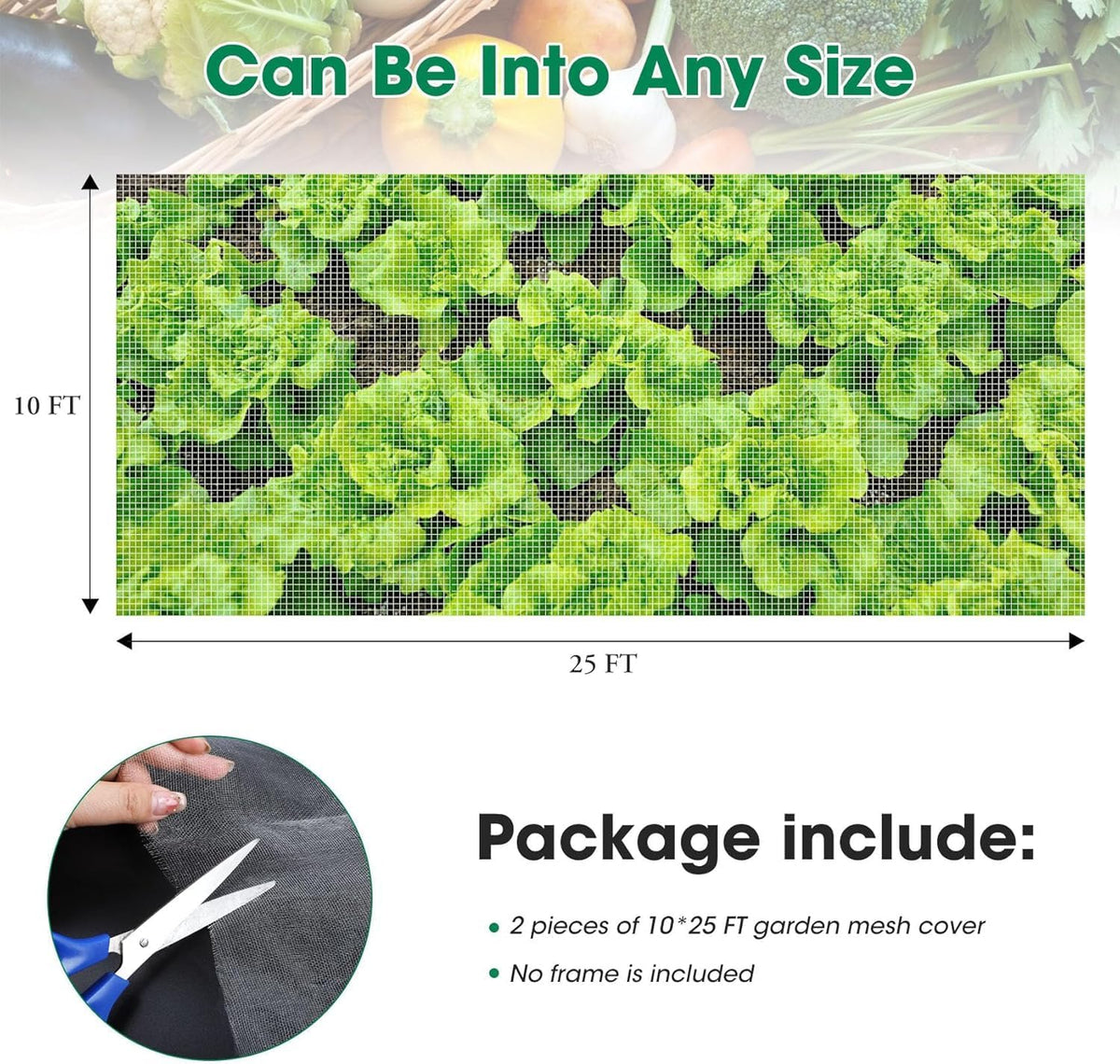 2 Pack 10x33 FT Garden Netting, Mosquito Net for Garden Protection