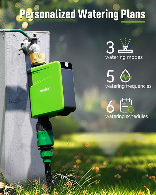 WiFi Hose Timer, Brass Inlet Smart Sprinkler Timer for Watering, WiFi Watering Timer for Garden Hose with Hub, APP & Voice Control, Automatic Irrigation System for Lawns and Yard